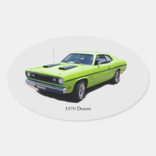 1970ダスター楕円ステッカー 楕円形シール (正面)