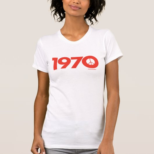 1970ティーの平和(白い) Tシャツ (正面)