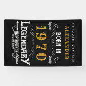 1970パーソナライズされた誕生日伝説の名前を追加 横断幕 (横)