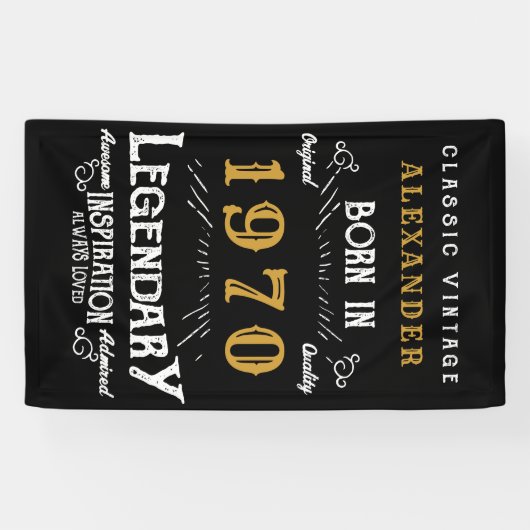 1970パーソナライズされた誕生日伝説の名前を追加 横断幕 (横)