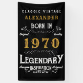 1970パーソナライズされた誕生日伝説の名前を追加 横断幕 (縦)