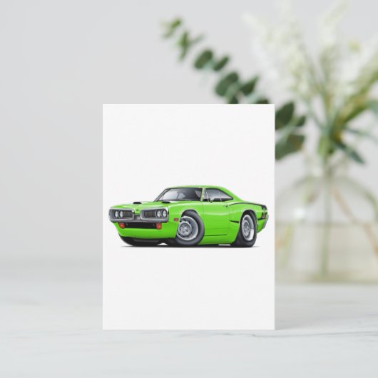 1970ビーすごいライムブラックCスクープストライプフード ポストカード (スタンド正面)