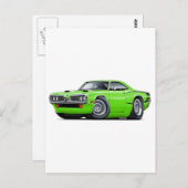 1970ビーすごいライムブラックCスクープストライプフード ポストカード (正面/裏面)