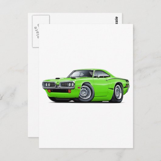 1970ビーすごいライムブラックCスクープストライプフード ポストカード (正面/裏面)