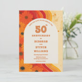 1970ファンキー年代50周年結婚招待状 セーブザデート (スタンド正面)