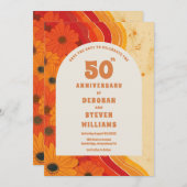 1970ファンキー年代50周年結婚招待状 セーブザデート (正面/裏面)