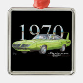 1970プリマスのスーパーバードクリスマスオーナメント メタルオーナメント (正面)