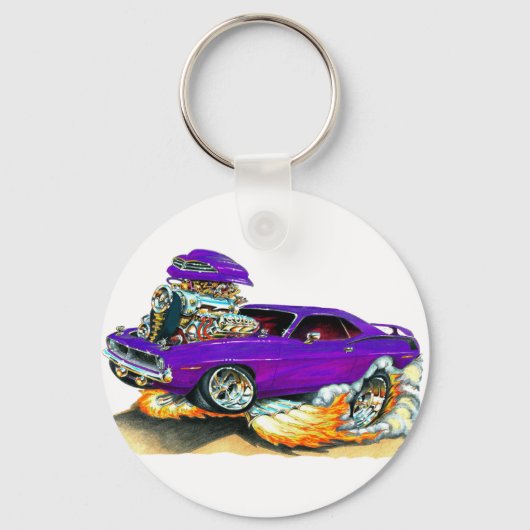1970プリマスキューダパープルカー キーホルダー (正面)