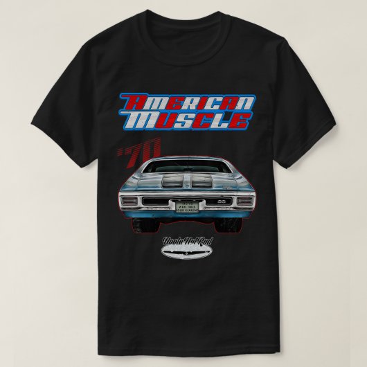 1970マッスルドラッグ70改造改造カスタム Tシャツ (デザイン正面)