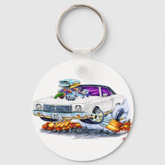 1970モンテカルロホワイトカー キーホルダー (正面)