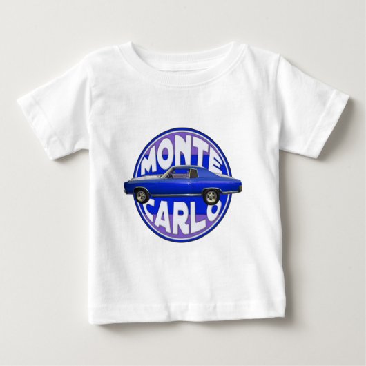1970モンテカルロ真夜中ブルー ベビーTシャツ (正面)