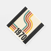 1970レトロストライプヴィンテージレインボーポスタースタイル スタンダードランチョンナプキン (角)