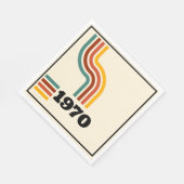 1970レトロヴィンテージポスター誕生日または懇親会 スタンダードランチョンナプキン (角)