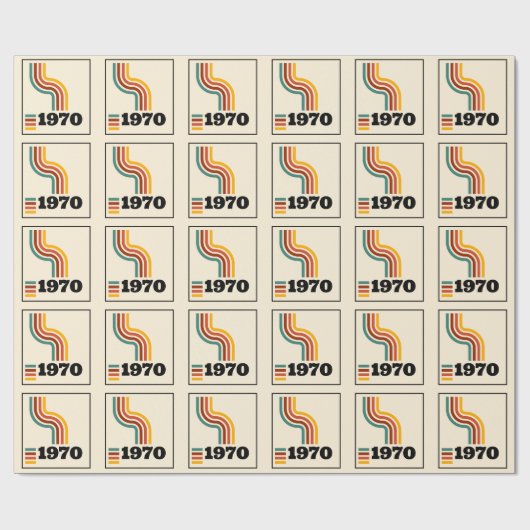 1970レトロヴィンテージポスター誕生日または懇親会 ラッピングペーパー (フラット)