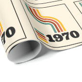 1970レトロヴィンテージポスター誕生日または懇親会 ラッピングペーパー (ロールコーナー)