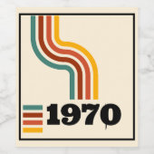 1970レトロヴィンテージポスター誕生日または懇親会 ワインラベル (シングルラベル)