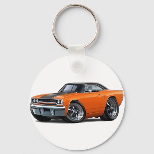 1970ロードランナーオレンジ – ブラックトップ キーホルダー (正面)