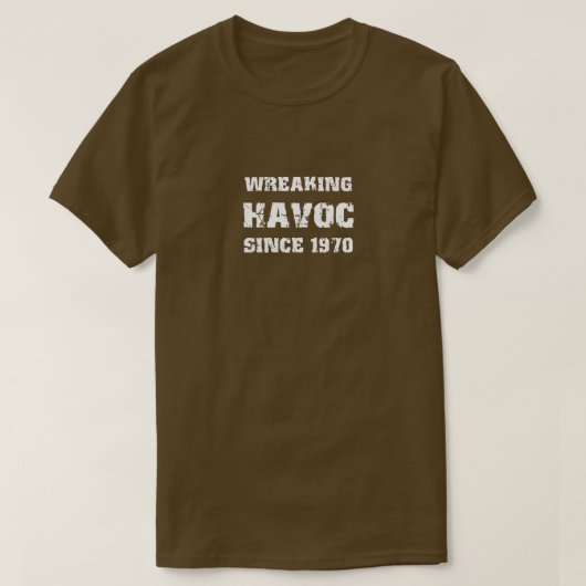 1970年から50誕生日が大混乱を招く Tシャツ (デザイン正面)