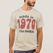 1970年に作られたまだ揺れるヴィンテージ数 Tシャツ (正面)