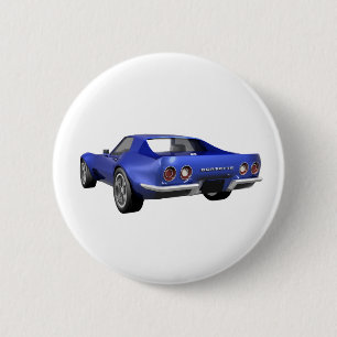 1970年のコルベットのスポーツ・カー: 青い終わり 缶バッジ