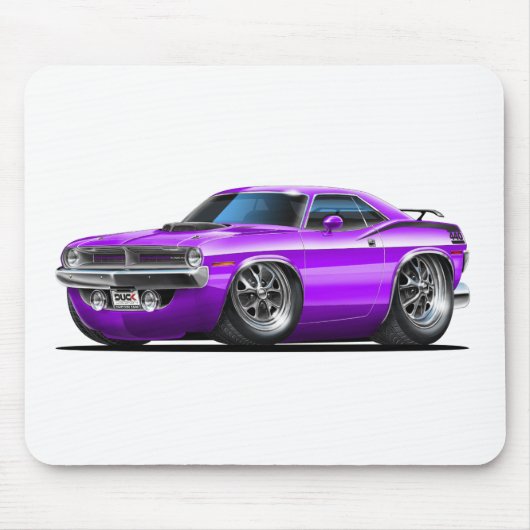 1970年のプリマスCudaの紫色車 マウスパッド (正面)