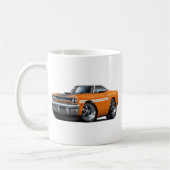 1970年のプリマスGTXのオレンジ白の上車 コーヒーマグカップ (左)