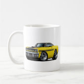 1970年のプリマスGTXの黄色黒い上車 コーヒーマグカップ (左)
