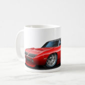 1970年のプリマスSuperbirdの赤車 コーヒーマグカップ (正面左)