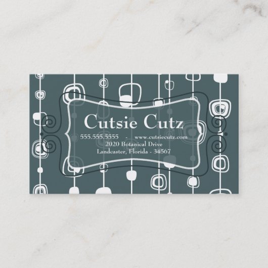 1970年のレトロ円正方形1950名刺 名刺 (正面)