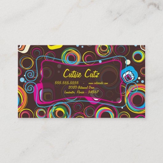 1970年のレトロ円正方形1950名刺 名刺 (正面)