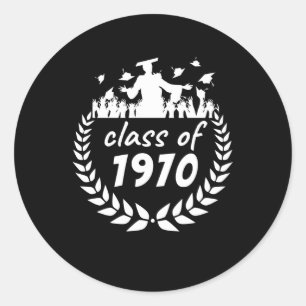1970年の卒業又は懇親会デザイン ラウンドシール
