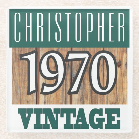 1970年の名前ガラスコースターヴィンテージ ガラスコースター (正面)