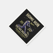 1970年の50生まれ歳のヴィンテージ野球男子黒番 スタンダードカクテルナプキン (角)