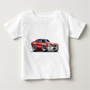 1970年のChevelleのあずき色白の車 ベビーTシャツ