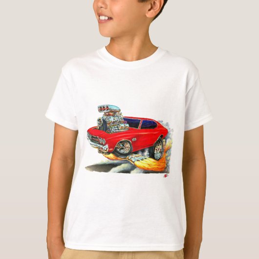 1970年のChevelleの赤車 Tシャツ (正面)