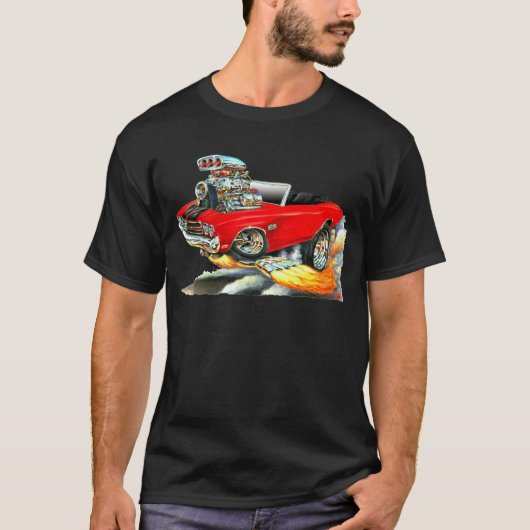 1970年のChevelleの赤黒いコンバーチブル Tシャツ (正面)