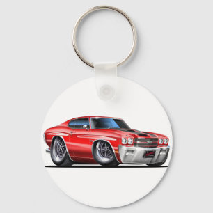 1970年のChevelleの赤黒い車 キーホルダー