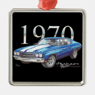 1970年のChevyのChevelleによってすごいスポーツのクリスマスのオーナメント メタルオーナメント