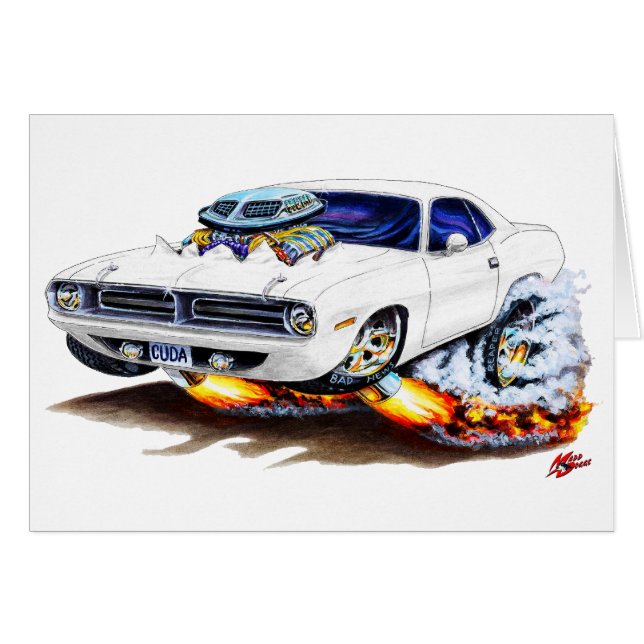 1970年のCudaの白車 (正面横)