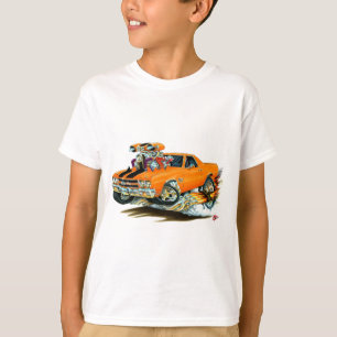 1970年のEl Caminoのオレンジ黒いトラック Tシャツ