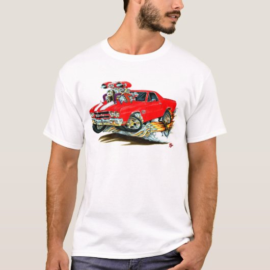 1970年のEl Caminoの赤白のトラック Tシャツ (正面)