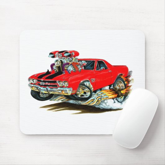 1970年のEl Caminoの赤黒いトラック マウスパッド (マウス)