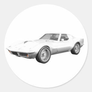 1970年コルベットスポーツカー：白仕上げ ラウンドシール