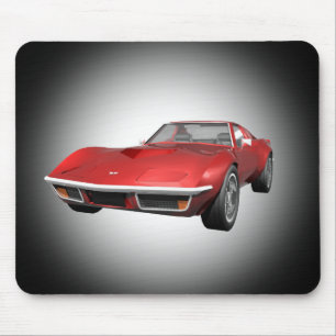 1970年コルベットスポーツカー:赤の仕上げ:マウスパッド マウスパッド