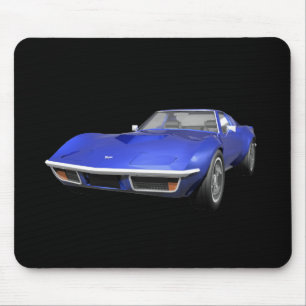 1970年コルベットスポーツカー:青仕上げ マウスパッド