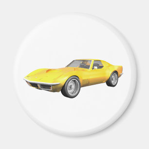 1970年コルベットスポーツカー:黄色の仕上げ マグネット