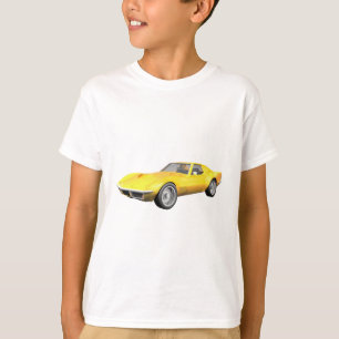 1970年コルベットスポーツカー:黄色の仕上げ Tシャツ
