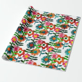 1970年スタイル花 ラッピングペーパー (アンロールド)