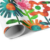 1970年スタイル花 ラッピングペーパー (ロールコーナー)