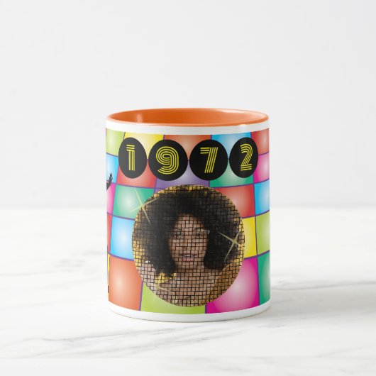 1970年フォトディスコボールファンキー誕生日 マグカップ (中央)